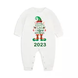 2023 Christmas Matching Family Pajamas Exclusive Design Naughty List Elf Green Plaids Pajamas Set