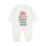 2023 Christmas Matching Family Pajamas They Are the Naughty Ones Black Green Pajamas Set With Baby Pajamas