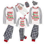 2023 Christmas Matching Family Pajamas Jesus Is The Reason For The Season Black White Plaids Pajamas Set