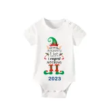 2023 Christmas Matching Family Pajamas Exclusive Design Naughty List Elf Short Blue Plaids Pajamas Set