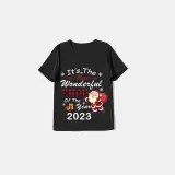 2023 Christmas Matching Family Pajamas Exclusive Design It is The Wonderful Time Black Pajamas Set