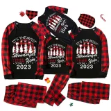 2023 Christmas Matching Family Pajamas Exclusive Design Wonderful Time Black Pajamas Set