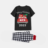 2023 Christmas Matching Family Pajamas Exclusive Design Gnomies Your Are All Merry Christmas Black Short Pajamas Set