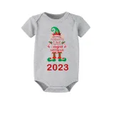 2023 Christmas Matching Family Pajamas Exclusive Design Naughty List Elf Gray Pajamas Set