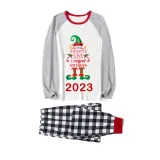 2023 Christmas Matching Family Pajamas Exclusive Design Naughty List Elf Black White Plaids Pajamas Set