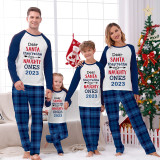2023 Christmas Matching Family Pajamas They Are the Naughty Ones Black Blue Pajamas Set With Baby Pajamas