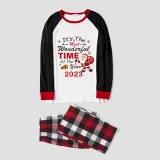 2023 Christmas Matching Family Pajamas Exclusive Design It is The Wonderful Time Reindeer Pants Pajamas Set