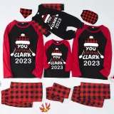 2023 Christmas Matching Family Pajamas Red Plaid Xmas Hat You Serious Clark Letters Black Reindeer Set With Baby Pajamas