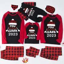 2023 Christmas Matching Family Pajamas Red Plaid Xmas Hat You Serious Clark Letters Black Reindeer Set With Baby Pajamas