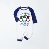2023 Christmas Matching Family Pajamas Hanging With My Gnomies Blue Plaids Pajamas Set