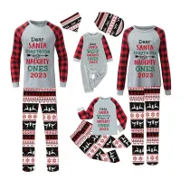 2023 Christmas Matching Family Pajamas They Are the Naughty Ones White Top Reindeer Pants Pajamas Set With Baby Pajamas