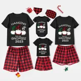 2023 Christmas Matching Family Pajamas Hanging With My Gnomies Black Pajamas Set