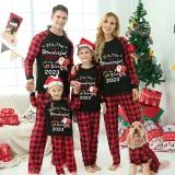2023 Christmas Matching Family Pajamas Exclusive Design It is The Wonderful Time Black Pajamas Set