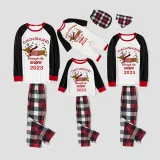 2023 Christmas Matching Family Pajamas Dachshund Through The Snow White Tops Reindeer Pants Pajamas Set