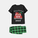 2023 Christmas Matching Family Pajamas Exclusive Design Gnomies Your Are All Merry Christmas Black Short Pajamas Set