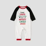 2023 Christmas Matching Family Pajamas They Are the Naughty Ones White Top Reindeer Pants Pajamas Set With Baby Pajamas
