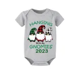 2023 Christmas Matching Family Pajamas Hanging With My Gnomies Short Green Plaids Pajamas Set