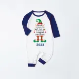 2023 Christmas Matching Family Pajamas Exclusive Design Naughty List Elf Blue Plaids Pajamas Set