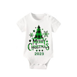 2023 Christmas Matching Family Pajamas Christmas Tree Green Plaids Pajamas Set With Baby Bodysuit