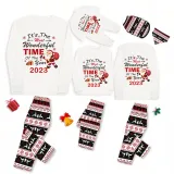 2023 Christmas Matching Family Pajamas Exclusive Design It is The Wonderful Time Reindeer Pants Pajamas Set
