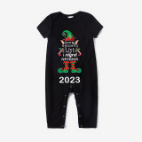 2023 Christmas Matching Family Pajamas Exclusive Design Naughty List Elf Black Pajamas Set