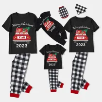 2023 Christmas Matching Family Pajamas Exclusive Design Gnomies Your Are All Merry Christmas Black Short Pajamas Set