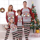 2023 Christmas Family Matching Pajamas Hanging With My Gnomies White Top Reindeer Pants Pajamas Set