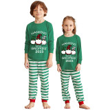 2023 Christmas Matching Family Pajamas Hanging With My Gnomies Green Stripes Pajamas Set