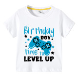 Boys Clothing T-shirts Sweaters Birthday Boy Time To Level Up Gamepad Boy Tops