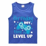Boys Clothing T-shirts Sweaters Birthday Boy Time To Level Up Gamepad Boy Tops