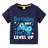 Boys Clothing T-shirts Sweaters Birthday Boy Time To Level Up Gamepad Boy Tops