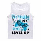 Boys Clothing T-shirts Sweaters Birthday Boy Time To Level Up Gamepad Boy Tops