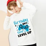 Boys Clothing T-shirts Sweaters Birthday Boy Time To Level Up Gamepad Boy Tops