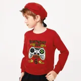 Boys Clothing T-shirts Sweaters Custom Birthday Celebration Cartoon Gamepad Boy Tops