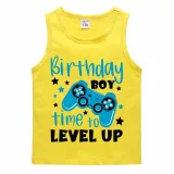 Boys Clothing T-shirts Sweaters Birthday Boy Time To Level Up Gamepad Boy Tops