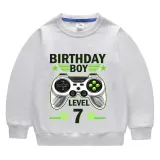Boys Clothing T-shirts Sweaters Custom Birthday Celebration Cartoon Gamepad Boy Tops
