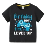 Boys Clothing T-shirts Sweaters Birthday Boy Time To Level Up Gamepad Boy Tops