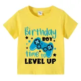 Boys Clothing T-shirts Sweaters Birthday Boy Time To Level Up Gamepad Boy Tops
