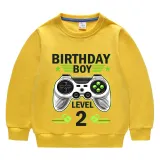 Boys Clothing T-shirts Sweaters Custom Birthday Celebration Cartoon Gamepad Boy Tops