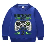 Boys Clothing T-shirts Sweaters Custom Birthday Celebration Cartoon Gamepad Boy Tops