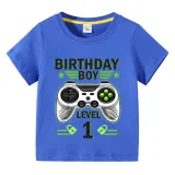 Boys Clothing T-shirts Sweaters Custom Birthday Celebration Cartoon Gamepad Boy Tops