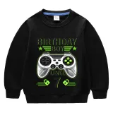 Boys Clothing T-shirts Sweaters Custom Birthday Celebration Cartoon Gamepad Boy Tops