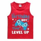 Boys Clothing T-shirts Sweaters Birthday Boy Time To Level Up Gamepad Boy Tops