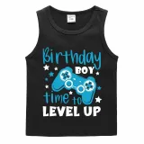 Boys Clothing T-shirts Sweaters Birthday Boy Time To Level Up Gamepad Boy Tops
