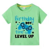 Boys Clothing T-shirts Sweaters Birthday Boy Time To Level Up Gamepad Boy Tops