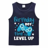 Boys Clothing T-shirts Sweaters Birthday Boy Time To Level Up Gamepad Boy Tops