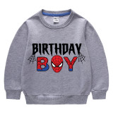 Boys Clothing T-shirts Sweaters Birthday Boy Cartoon Spider Boy Tops