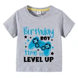Boys Clothing T-shirts Sweaters Birthday Boy Time To Level Up Gamepad Boy Tops