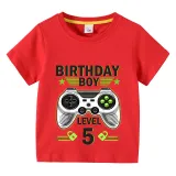 Boys Clothing T-shirts Sweaters Custom Birthday Celebration Cartoon Gamepad Boy Tops