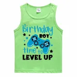 Boys Clothing T-shirts Sweaters Birthday Boy Time To Level Up Gamepad Boy Tops